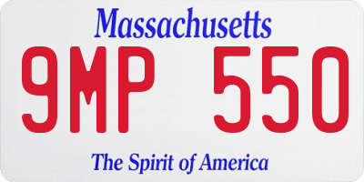 MA license plate 9MP550