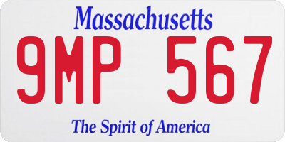 MA license plate 9MP567
