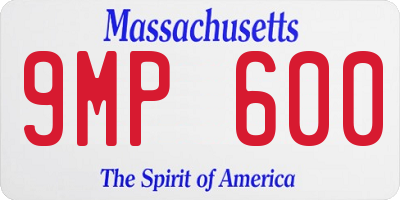 MA license plate 9MP600
