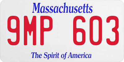 MA license plate 9MP603