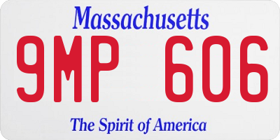 MA license plate 9MP606