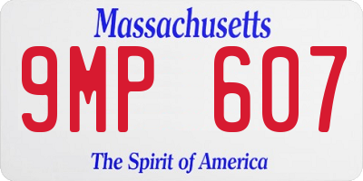 MA license plate 9MP607