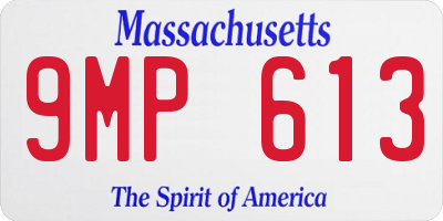 MA license plate 9MP613