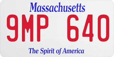 MA license plate 9MP640