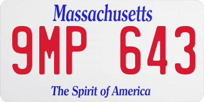 MA license plate 9MP643
