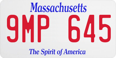 MA license plate 9MP645