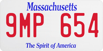 MA license plate 9MP654