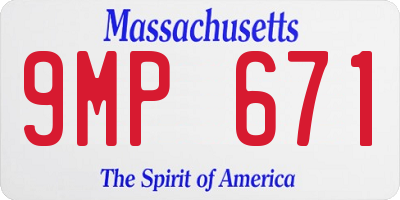 MA license plate 9MP671