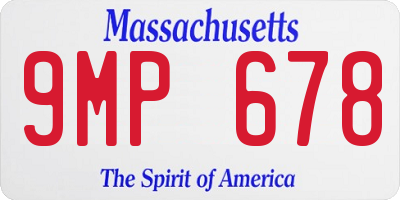 MA license plate 9MP678