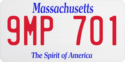 MA license plate 9MP701
