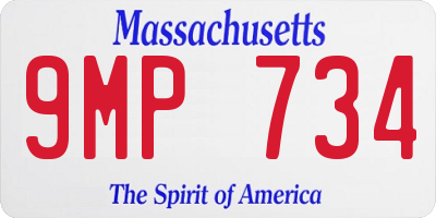 MA license plate 9MP734