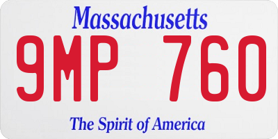 MA license plate 9MP760