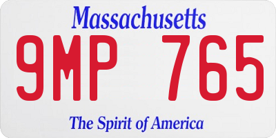 MA license plate 9MP765