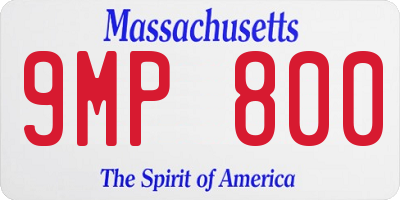 MA license plate 9MP800