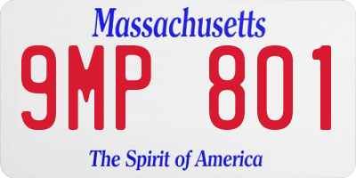 MA license plate 9MP801