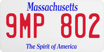 MA license plate 9MP802