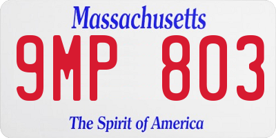 MA license plate 9MP803