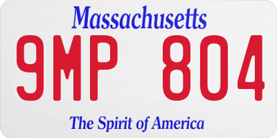 MA license plate 9MP804
