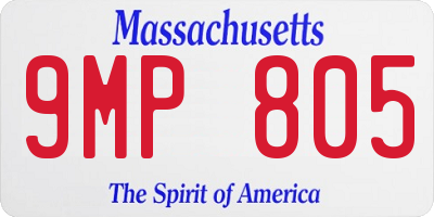 MA license plate 9MP805