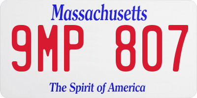 MA license plate 9MP807