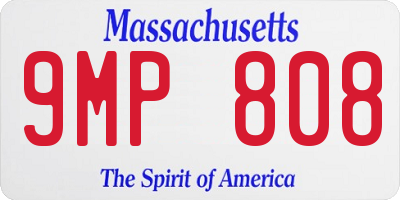 MA license plate 9MP808
