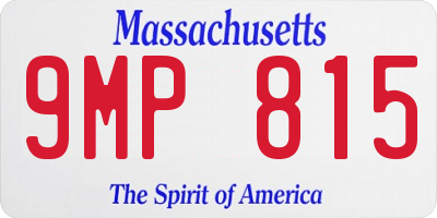 MA license plate 9MP815