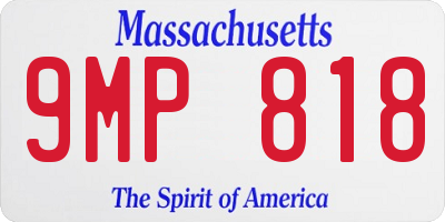 MA license plate 9MP818