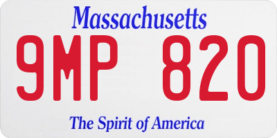 MA license plate 9MP820