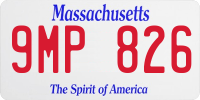 MA license plate 9MP826