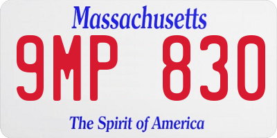 MA license plate 9MP830