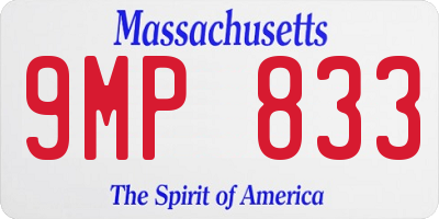 MA license plate 9MP833