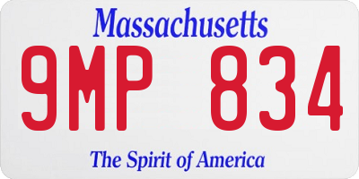 MA license plate 9MP834