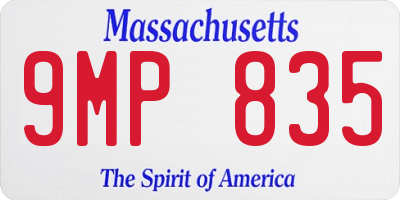MA license plate 9MP835
