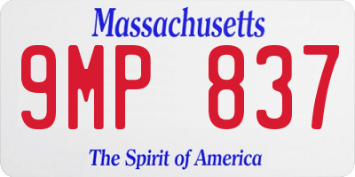 MA license plate 9MP837