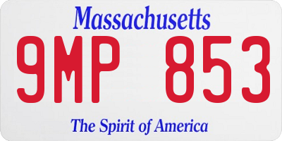 MA license plate 9MP853