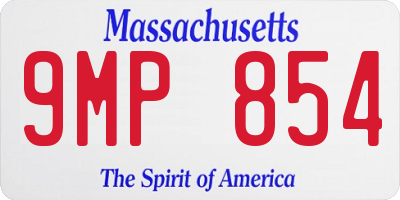 MA license plate 9MP854