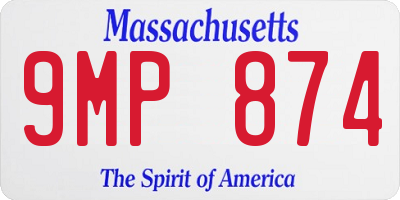 MA license plate 9MP874