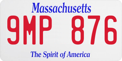 MA license plate 9MP876