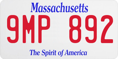 MA license plate 9MP892