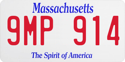 MA license plate 9MP914