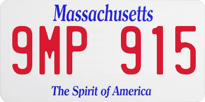 MA license plate 9MP915