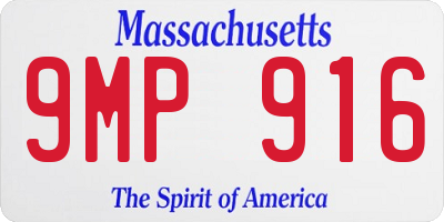 MA license plate 9MP916