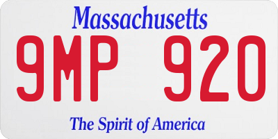 MA license plate 9MP920