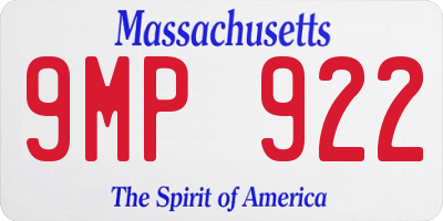 MA license plate 9MP922