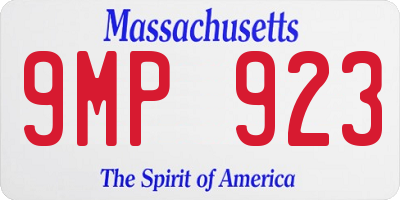 MA license plate 9MP923