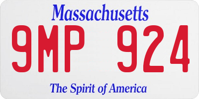 MA license plate 9MP924