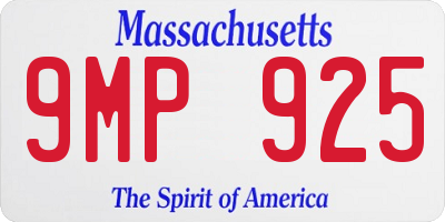 MA license plate 9MP925