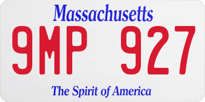 MA license plate 9MP927