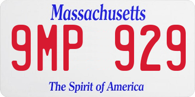 MA license plate 9MP929