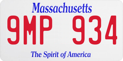 MA license plate 9MP934